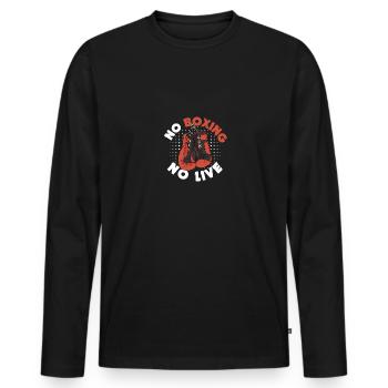 Pas de boxe Pas de boxe en direct Gym Boxer Hommes Femmes - T-shirt manches longues Premium bio Homme - noir - Devant - Nico (187cm)