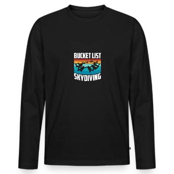 Bucket List Skydiving for Skydivers - Men's Premium Organic Long Sleeve Shirt - black - Front - Nico (187cm)