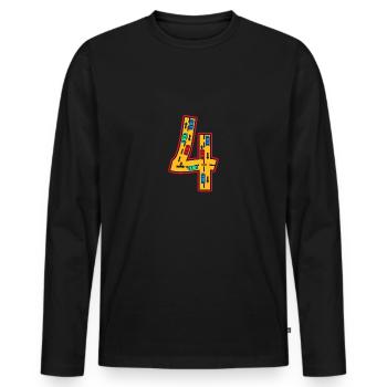 Kids Birthday Number 4 ToyCars für Kinder Jungen - Männer Premium Bio Langarmshirt - Schwarz - Vorne - Nico (187cm)