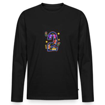Kids Birthday Number 2 ToyCars für Kinder Jungen - Männer Premium Bio Langarmshirt - Schwarz - Vorne - Nico (187cm)