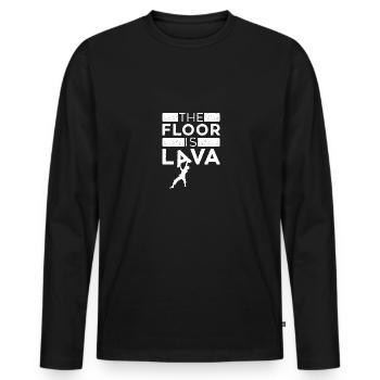 Le sol est de la lave pour les grimpeurs qui escaladent du bloc - T-shirt manches longues Premium bio Homme - noir - Devant - Nico (187cm)