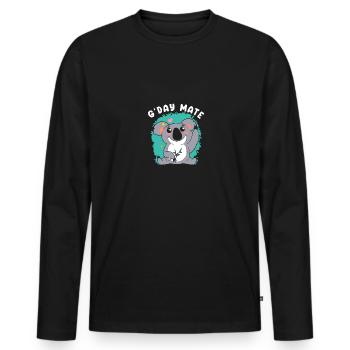 G'Day Mate Australia Koala Love Australia - T-shirt manches longues Premium bio Homme - noir - Devant - Nico (187cm)