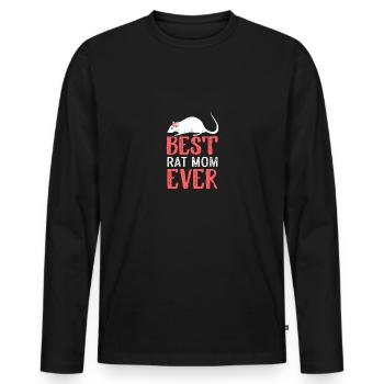 Meilleure maman de rats pour les amoureux des rats - T-shirt manches longues Premium bio Homme - noir - Devant - Nico (187cm)