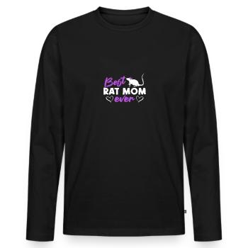 Meilleure maman de rats pour les amoureux des rats - T-shirt manches longues Premium bio Homme - noir - Devant - Nico (187cm)