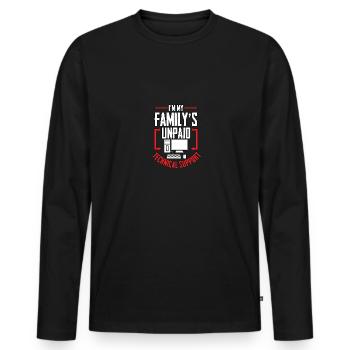 I'm My Family's Unpaid Technical Support Computer - Männer Premium Bio Langarmshirt - Schwarz - Vorne - Nico (187cm)