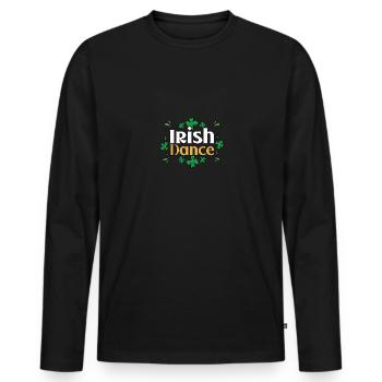 Irish Dance claquettes pour danseurs de claquettes - T-shirt manches longues Premium bio Homme - noir - Devant - Nico (187cm)