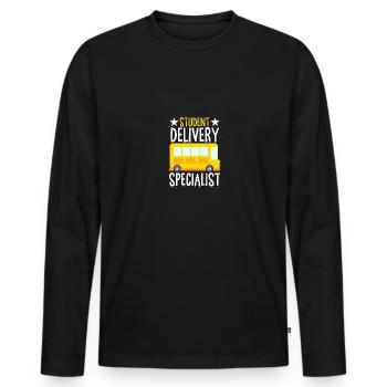 Spécialiste de la prestation de services aux élèves pour les chauffeurs d’autobus scolaires - T-shirt manches longues Premium bio Homme - noir - Devant - Nico (187cm)