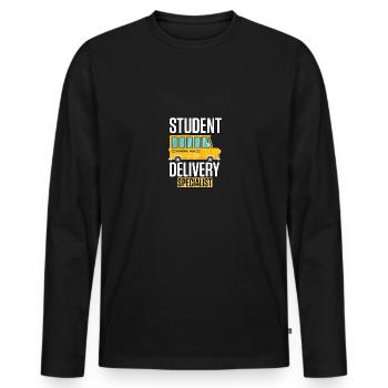 Spécialiste de la prestation de services aux élèves pour les chauffeurs d’autobus scolaires - T-shirt manches longues Premium bio Homme - noir - Devant - Nico (187cm)