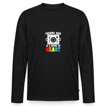 Feeding Kids Is A Work Of Heart Für Lunch Ladies - Männer Premium Bio Langarmshirt - Schwarz - Vorne - Nico (187cm)