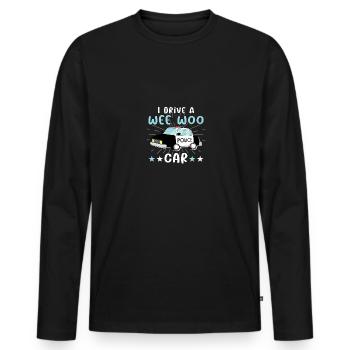 Je conduis une voiture Wee Woo pour les policiers Policiers - T-shirt manches longues Premium bio Homme - noir - Devant - Nico (187cm)
