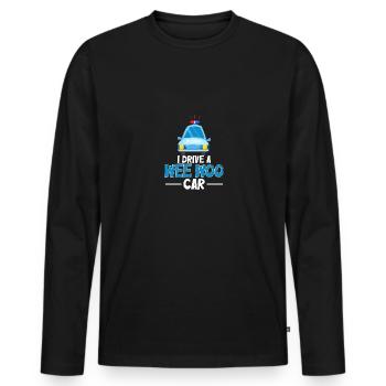Je conduis une voiture Wee Woo pour les policiers Policiers - T-shirt manches longues Premium bio Homme - noir - Devant - Nico (187cm)