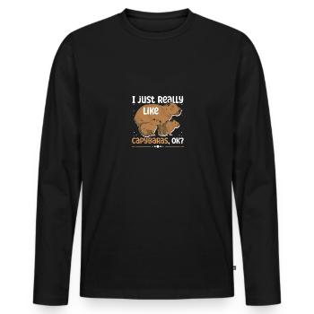 I Just Really Like Capybaras OK Capybara - Men's Premium Organic Long Sleeve Shirt - black - Front - Nico (187cm)