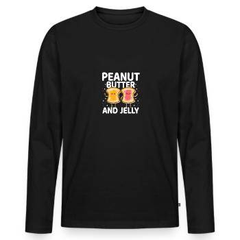 Beurre de cacahuète et gelée pour les couples - T-shirt manches longues Premium bio Homme - noir - Devant - Nico (187cm)