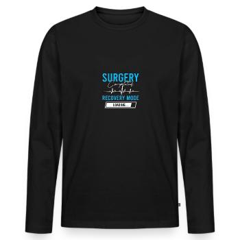 Chirurgie terminée Mode de récupération Chargement - T-shirt manches longues Premium bio Homme - noir - Devant - Nico (187cm)