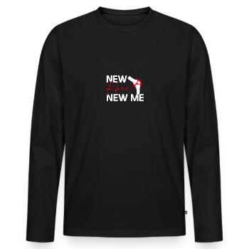 New Knee New Me Knee Surgery - Men's Premium Organic Long Sleeve Shirt - black - Front - Nico (187cm)