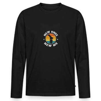 New Knee New Me Knee Surgery - Men's Premium Organic Long Sleeve Shirt - black - Front - Nico (187cm)