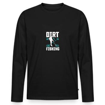Dirt Fishing Hobby Detektor Detektion Metall - Männer Premium Bio Langarmshirt - Schwarz - Vorne - Nico (187cm)