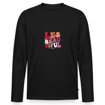 Lesbeautiful Pride Lesbian LGBT - Men's Premium Organic Long Sleeve Shirt - black - Front - Nico (187cm)