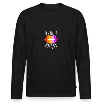 It's Not A Phase Pride Lesbian LGBT - Men's Premium Organic Long Sleeve Shirt - black - Front - Nico (187cm)