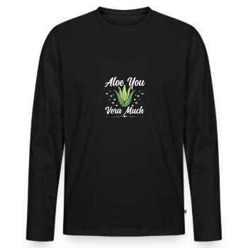 Aloe you vera beaucoup plus succulent jardinier aloe vera - T-shirt manches longues Premium bio Homme - noir - Devant - Nico (187cm)