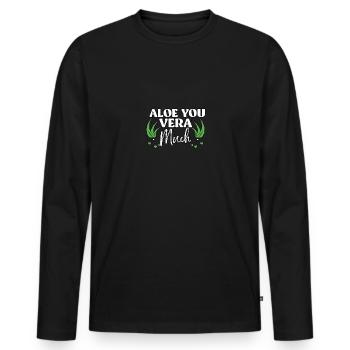 Aloe you vera beaucoup plus succulent jardinier aloe vera - T-shirt manches longues Premium bio Homme - noir - Devant - Nico (187cm)