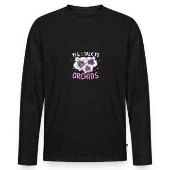 Yes I Talk To Orchids Orchideen Züchter - Männer Premium Bio Langarmshirt - Schwarz - Vorne - Nico (187cm)