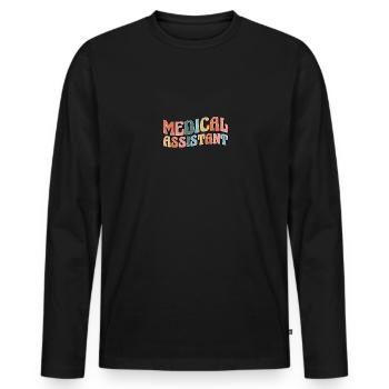 Medical Assistant Krankenhaus Rettungswagen - Männer Premium Bio Langarmshirt - Schwarz - Vorne - Nico (187cm)