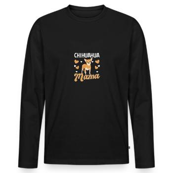Chihuahua Mama Dog Lover Chihuahua - T-shirt manches longues Premium bio Homme - noir - Devant - Nico (187cm)