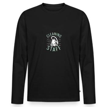 Cleaning Staff Reinigungspersonal Roomservice - Männer Premium Bio Langarmshirt - Schwarz - Vorne - Nico (187cm)