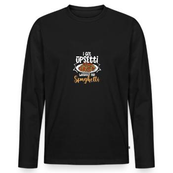 I Get Upsetti Without My Spaghetti Italian - Men's Premium Organic Long Sleeve Shirt - black - Front - Nico (187cm)