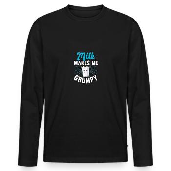 Le lait me rend grincheux Intolérance au lactose - T-shirt manches longues Premium bio Homme - noir - Devant - Nico (187cm)