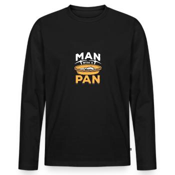 Man With A Pan Für Goldsucher Bergleute - Männer Premium Bio Langarmshirt - Schwarz - Vorne - Nico (187cm)