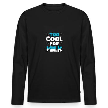 Trop froid pour le lait Intolérance au lactose - T-shirt manches longues Premium bio Homme - noir - Devant - Nico (187cm)