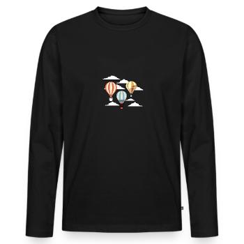 Balloons For Hot Air Balloon Pilots Hot Air Balloon - Men's Premium Organic Long Sleeve Shirt - black - Front - Nico (187cm)