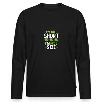 Je ne suis pas court Je suis de la taille d’une grenouille pour Frog Hunter Frog - T-shirt manches longues Premium bio Homme - noir - Devant - Nico (187cm)