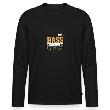 La basse est le bacon de la musique Guitariste basse Basse - T-shirt manches longues Premium bio Homme - noir - Devant - Nico (187cm)
