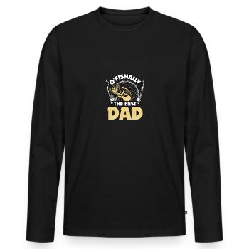 O’Fishally Le meilleur papa pour les pêcheurs à la ligne - T-shirt manches longues Premium bio Homme - noir - Devant - Nico (187cm)