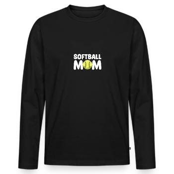 Softball Mom pour les mamans joueuses de softball - T-shirt manches longues Premium bio Homme - noir - Devant - Nico (187cm)