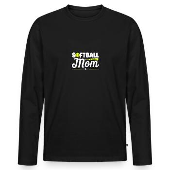 Love Softball pour adolescents Enfants Joueur de softball - T-shirt manches longues Premium bio Homme - noir - Devant - Nico (187cm)