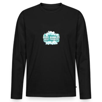 More Bubbles Less Troubles Soap Making - Men's Premium Organic Long Sleeve Shirt - black - Front - Nico (187cm)