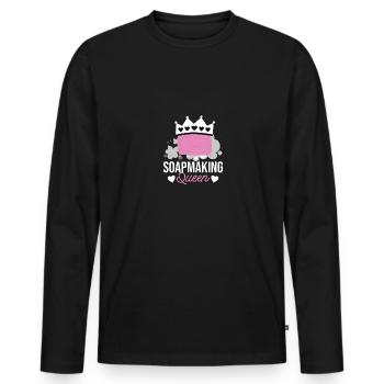 Fabrication de savon Reine Seifenherstellung Seifenmachen - T-shirt manches longues Premium bio Homme - noir - Devant - Nico (187cm)