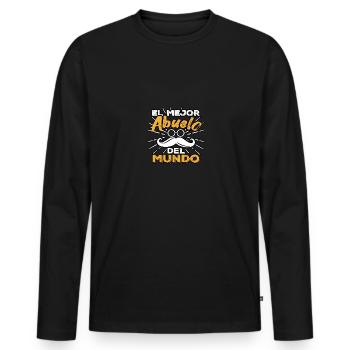 El Mejor Abuelo Del Mundo Spanisch Der Beste Opa - Männer Premium Bio Langarmshirt - Schwarz - Vorne - Nico (187cm)