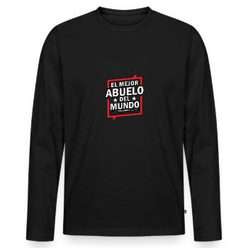 El Mejor Abuelo Del Mundo Spanisch Der Beste Opa - Männer Premium Bio Langarmshirt - Schwarz - Vorne - Nico (187cm)