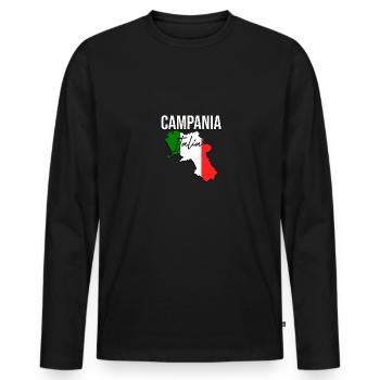 Campania Italia Italian flag Italy - Men's Premium Organic Long Sleeve Shirt - black - Front - Nico (187cm)