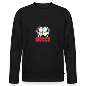 Bocce Boccia Boule Petanque - Men's Premium Organic Long Sleeve Shirt - black - Front - Nico (187cm)