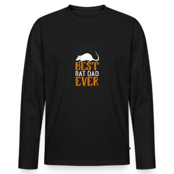 Meilleur père de rat pour les amoureux des rats - T-shirt manches longues Premium bio Homme - noir - Devant - Nico (187cm)