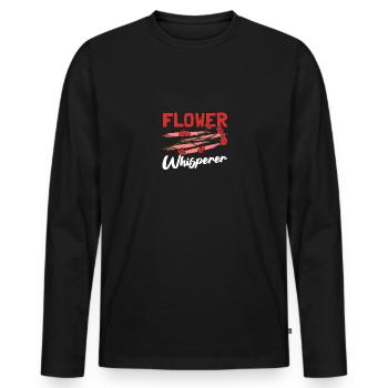 Flower Whisperer pour les femmes filles fleurs - T-shirt manches longues Premium bio Homme - noir - Devant - Nico (187cm)