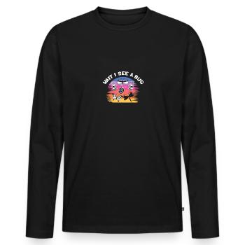 Attendez que je vois un bug pour les collectionneurs d’insectes entomologistes - T-shirt manches longues Premium bio Homme - noir - Devant - Nico (187cm)