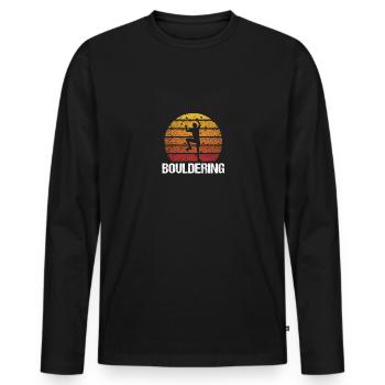 Bouldering Bouldern Vintage Bergklettern - Männer Premium Bio Langarmshirt - Schwarz - Vorne - Nico (187cm)