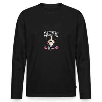 Bernese Mountain Mom Bernese Mountain Dog - Men's Premium Organic Long Sleeve Shirt - black - Front - Nico (187cm)